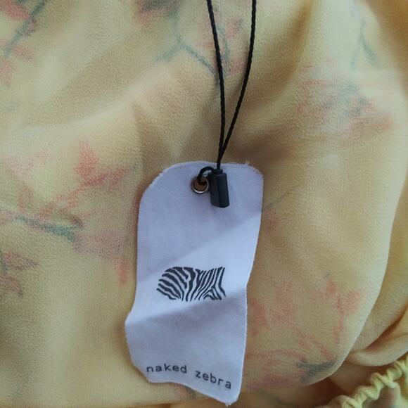 Naked Zebra Yellow Floral Halter Wide Leg Jumpsuit Size Small - Picture 9 of 10